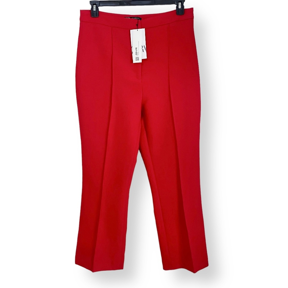 NWT Zara Red Stretch Knit High Waist Bootcut Pants